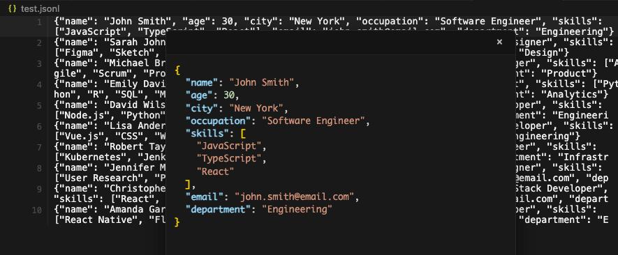 JSONL Viewer Screenshot